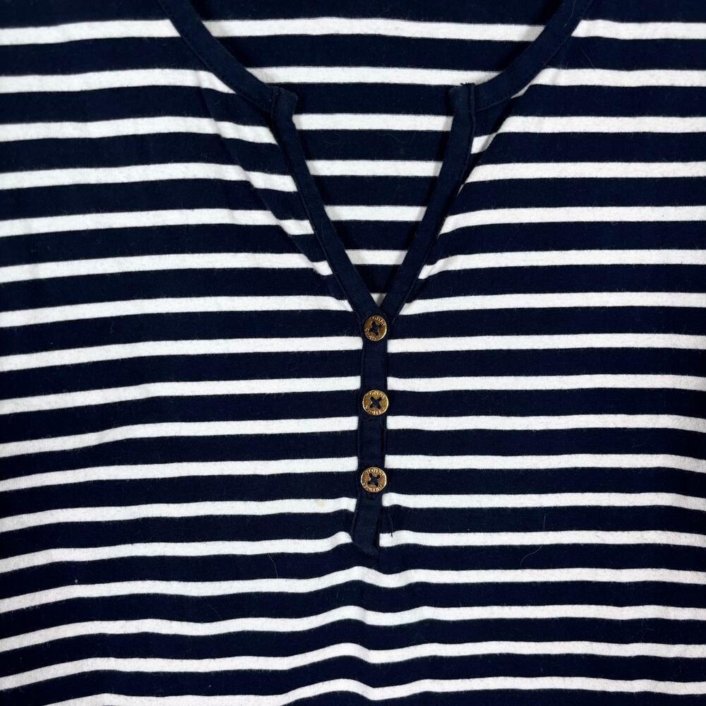 Tommy Hilfiger Top XL Navy White‎ Henley Soft Knit Cotton Sailor Nautical Preppy - Picture 4 of 9